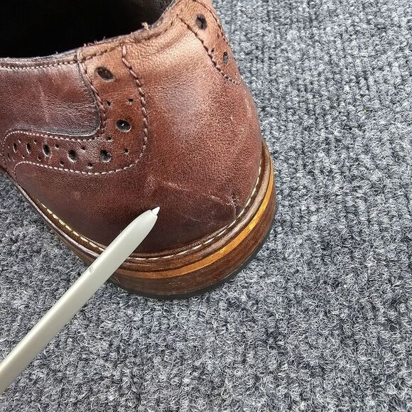 Joseph Abboud Mens Brown Leather Wingtip Derby Dress Shoe Sz 10‎  pre-owned - Picture 12 of 14